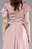 Robe de Soirée Longue Satin Poudre ABU4868