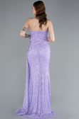 Robe de Soirée Longue Perlé Lilas ABU4871
