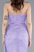 Robe de Soirée Longue Perlé Lilas ABU4871