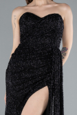 Robe de Soirée Longue Perlé Noir ABU4871