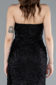 Robe de Soirée Longue Perlé Noir ABU4871