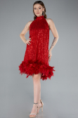 Tenue de Soirée Courte Rouge ABU4876