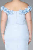 Robe De Fête Grande Taille Midi Bleu clair ABK2318