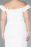Robe De Fête Grande Taille Midi Blanc ABK2318