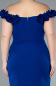 Robe De Fête Grande Taille Midi Bleu Saxe ABK2318