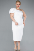 Robe De Fête Grande Taille Midi Blanc ABK2319