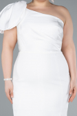 Robe De Fête Grande Taille Midi Blanc ABK2319
