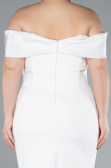 Robe De Fête Grande Taille Midi Blanc ABK2321