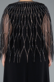 Robe De Soirée Grande Taille Longue Mousseline Noir ABU4888