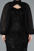 Robe De Fiançailles Grande Taille Longue Noir ABU4890