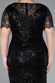 Robe De Invitation Grande Taille Midi Perlé Noir ABK2330