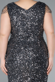 Robe de Soirée Grande Taille Midi Squameuse Anthracite ABK2331