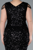 Robe de Soirée Grande Taille Midi Squameuse Noir ABK2331