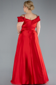 Robe Grande Taille Longue Satin Rouge ABU4869