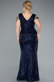Robe de Soirée Grande Taille Longue Bleu Marine ABU4886