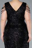 Robe de Soirée Grande Taille Longue Noir ABU4886