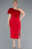 Robe De Fête Grande Taille Midi Rouge ABK2319