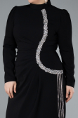 Robe Grande Taille Longue Noir ABU4881