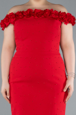 Robe De Fête Grande Taille Midi Rouge ABK2318