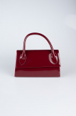 Sac de Soirée Luxe Cuir Verni Rouge Bordeaux KC163