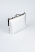 Sac de Soirée Luxe Cuir dentelé Argent KC126