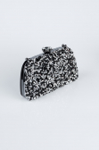 Sac de Soirée Luxe Plâtre Noir-Argent SH849