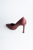 Stiletto Cuir Verni Rouge Bordeaux AB1133