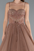 Robe De Soirée De Créateur Longue Cuivre ABU4485
