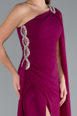 Robe de Soirée Longue Mousseline Prune ABU4406