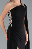 Robe de Soirée Longue Mousseline Noir ABU4406