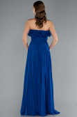 Robe de Soirée Longue Mousseline Bleu Saxe ABU4866