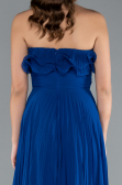 Robe de Soirée Longue Mousseline Bleu Saxe ABU4866