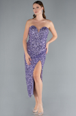 Robe de Cérémonie Midi Squameuse Lilas ABK2335