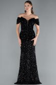 Robe Queue de Poisson Longue Squameuse Noir ABU4906