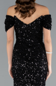 Robe Queue de Poisson Longue Squameuse Noir ABU4906