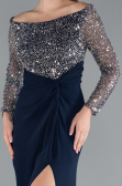 Robe de Soirée Longue Bleu Marine ABU4896
