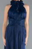 Robe de Soirée Longue Mousseline Bleu Marine ABU4811