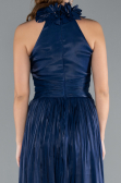 Robe de Soirée Longue Mousseline Bleu Marine ABU4811