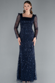 Robe de Soirée Longue Bleu Marine ABU4603