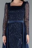 Robe de Soirée Longue Bleu Marine ABU4603