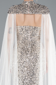 Robe de Soirée Longue Squameuse Beige ABU4910