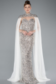 Robe de Soirée Longue Squameuse Beige ABU4910