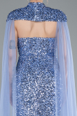Robe de Soirée Longue Squameuse Indigo ABU4910