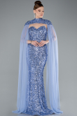 Robe de Soirée Longue Squameuse Indigo ABU4910