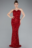 Robe de Soirée Longue Squameuse Rouge ABU4910
