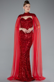 Robe de Soirée Longue Squameuse Rouge ABU4910