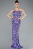 Robe de Soirée Longue Squameuse Lilas ABU4910