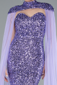 Robe de Soirée Longue Squameuse Lilas ABU4910