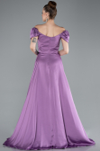 Robe De Soirée Satin Longue Lilas ABU4508