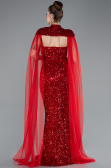 Robe de Soirée Longue Squameuse Rouge ABU4910